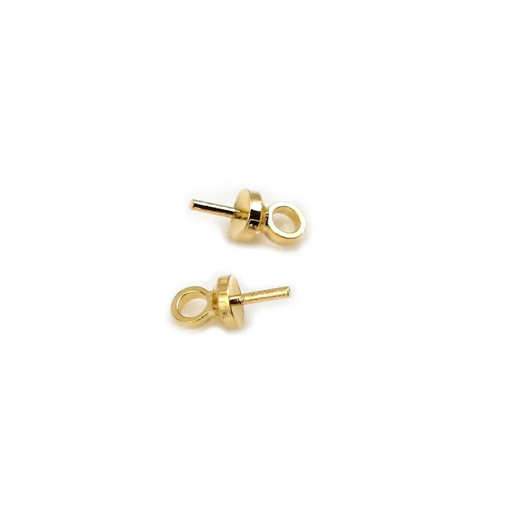 Bélière coupelle pour perle semi percée Plaquée par 15 pcs