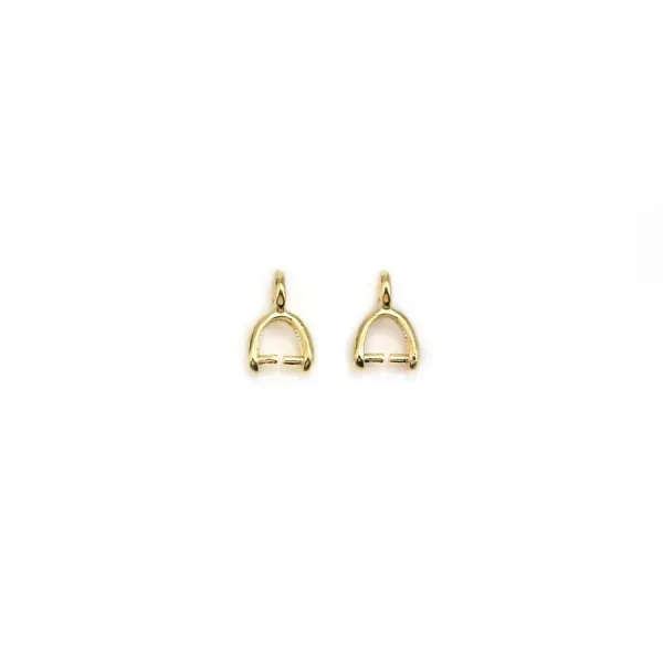  bail for half-drilled pearls, by "flash" Gold on brass 3mm x 4pcs