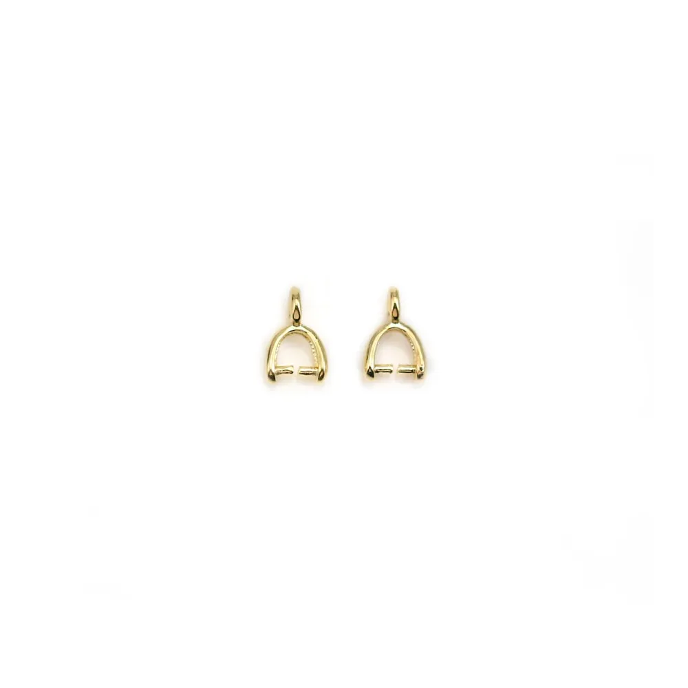 Bélière coupelle pour perle semi percée Plaquée par 10 pcs