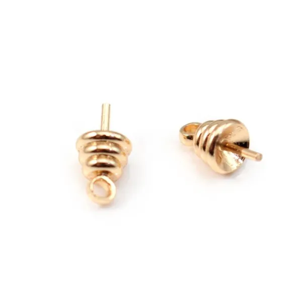 Bélière pour perle dorée sur laiton 3mm x 4pcs