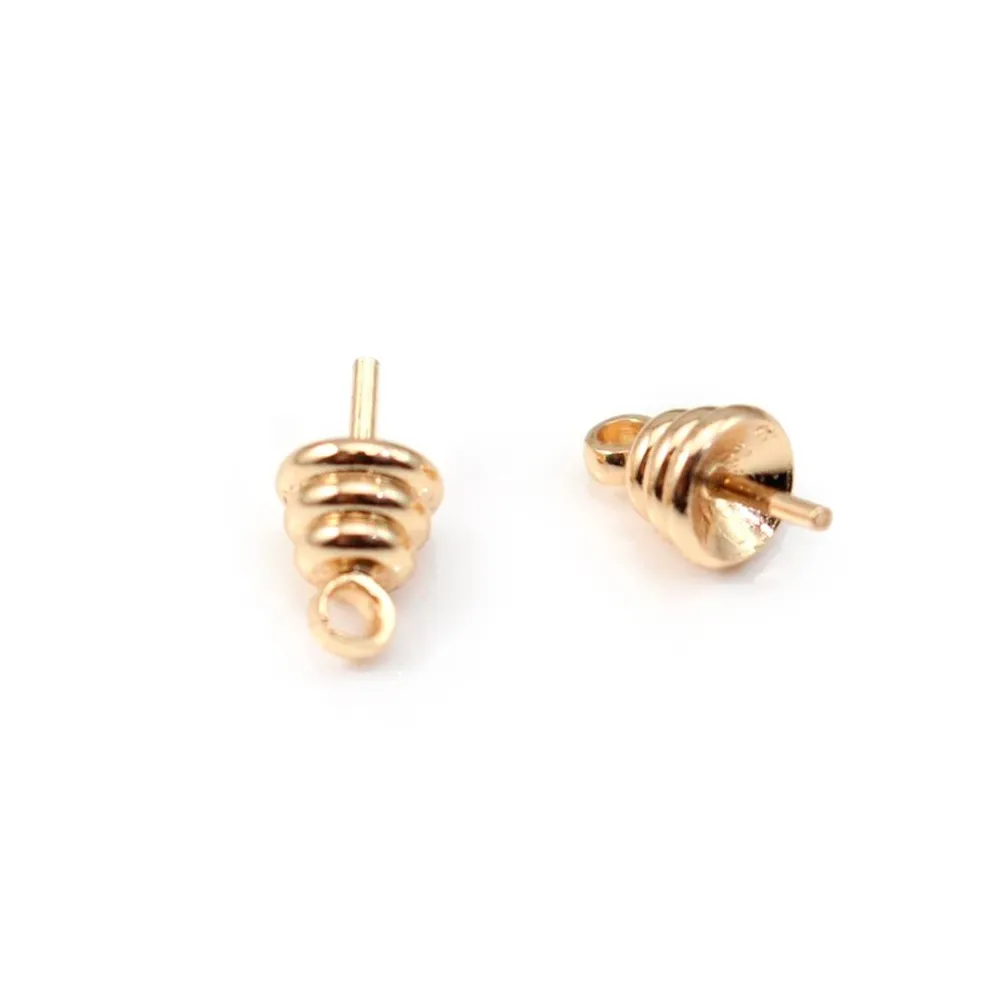 Bélière pour perle dorée sur laiton 3mm x 4pcs