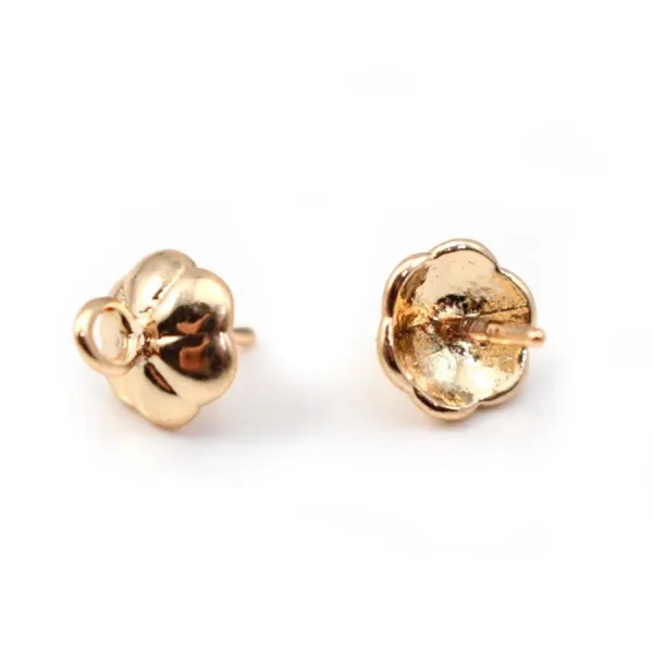 Bélière coupelle pour perle semi percée, Plaquée par "flash" or sur laiton 7mm x 1pc
