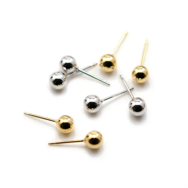 Clou d'oreille en boule 5.5mm  x 10pcs