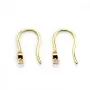 Crochet d'oreille 8x14mm , plaqué "flash " or sur laiton avec zirconium x 2pcs