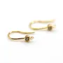 Crochet d'oreille 8x14mm , plaqué "flash " or sur laiton avec zirconium x 2pcs