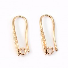 Hook earrings leaf  by "flash" Gold on brass 4.5x21mm x 2pcs