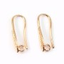 Hook earrings leaf  by "flash" Gold on brass 4.5x21mm x 2pcs