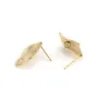 Clous d'oreille losange martelé, plaqué par "flash" or sur laiton 17x19mm x 2pcs