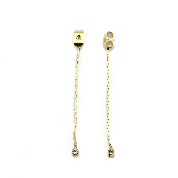 Poussoir avec la chaine 4cm & zirconium x 4pcs