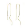 Clous d'oreille avec la chaînette de 7cm , plaqué par "flash" or sur laiton x 2pcs 