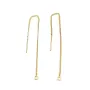 Clou d'oreille avec la chaînette 8cm plaqué par " flash " or sur laiton x  2pcs 