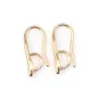 Crochet boucles d'oreilles dorée sur laiton 2x20mm x 2pcs