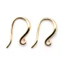 Crochet boucles d'oreilles plaquée par "flash" or sur laiton 8x20mm x 2pcs