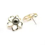 Clous d'oreille fleur Plaquée par "flash" or sur laiton 16x18mm x 2pcs