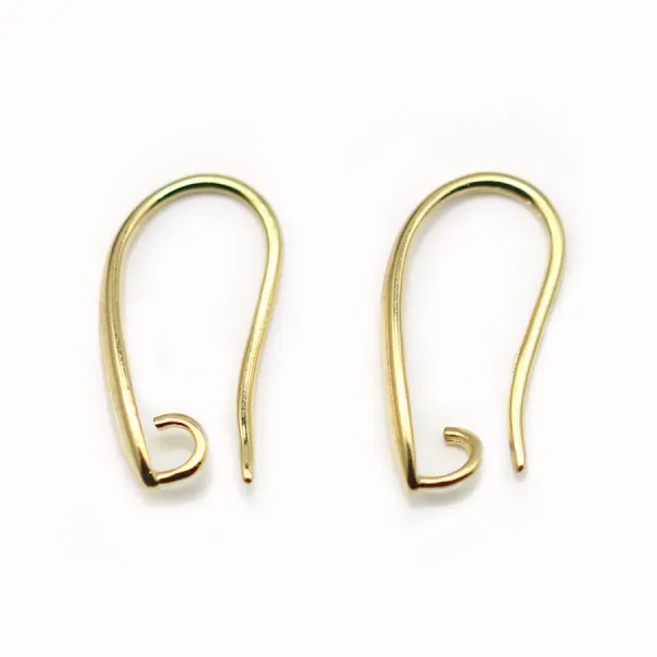Crochet boucles d'oreilles plaquée par "flash" or sur laiton  x 4pcs