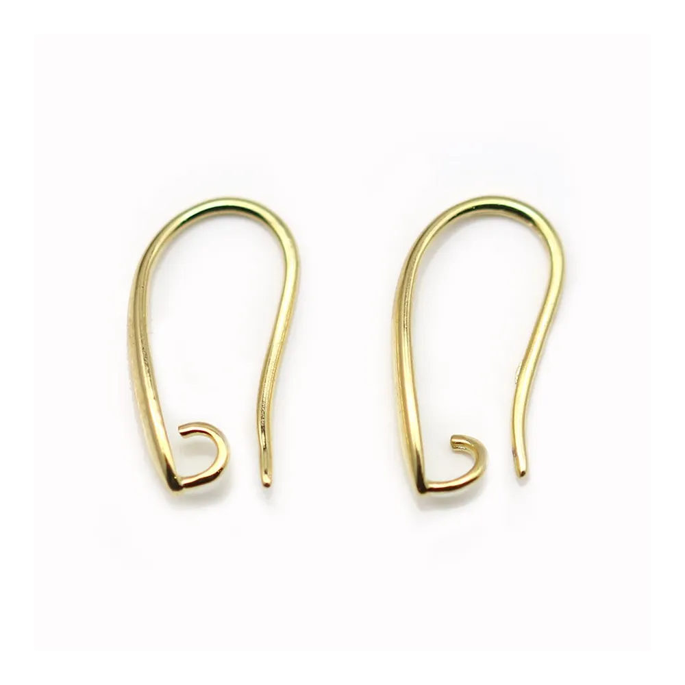 Crochet boucles d'oreilles plaquée par "flash" or sur laiton  x 4pcs
