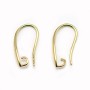 Crochet boucles d'oreilles plaquée par "flash" or sur laiton  x 4pcs