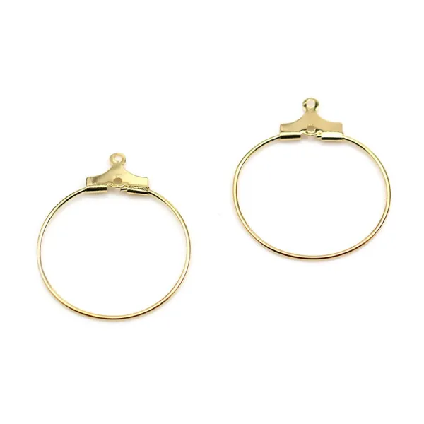 Créole boucles d'oreilles 20mm plaquée par "flash"or sur laiton x 10pcs