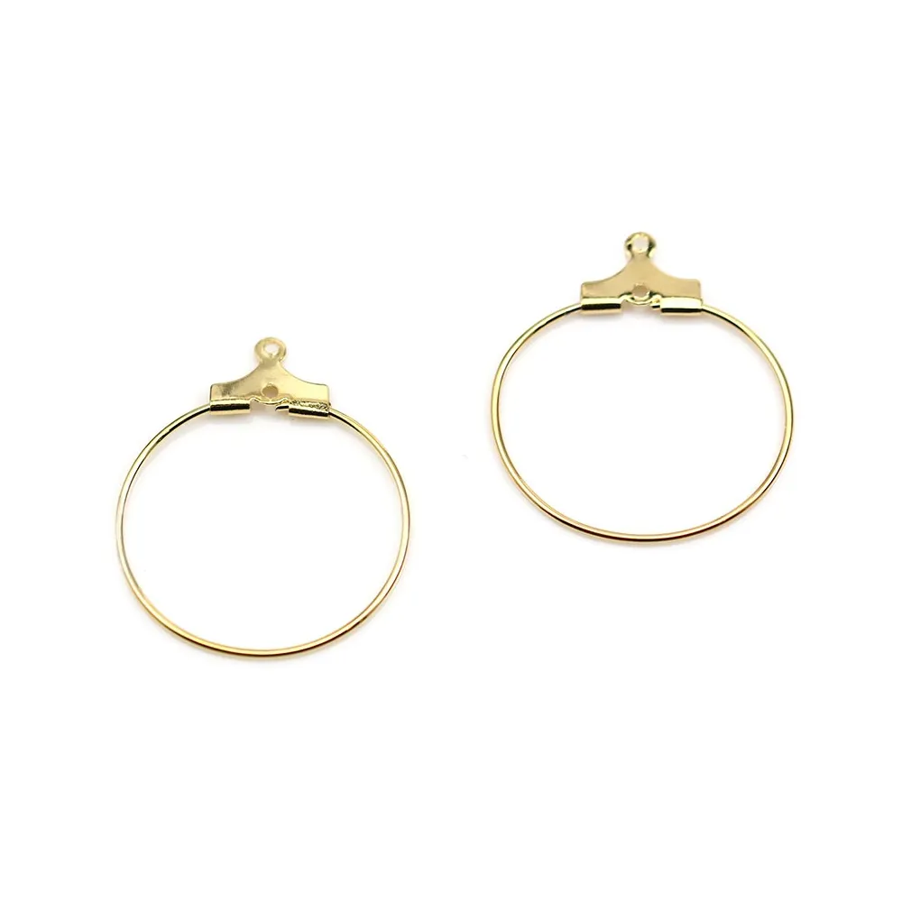 Créole boucles d'oreilles 20mm plaquée par "flash"or sur laiton x 10pcs