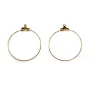 Créole boucles d'oreilles 20mm plaquée par "flash"or sur laiton x 4pcs