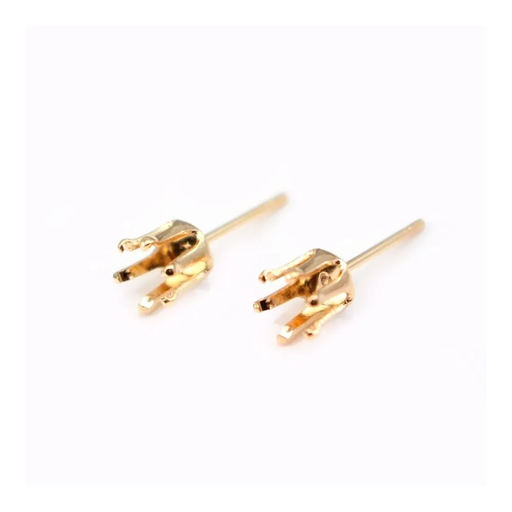 Crochet boucles d'oreille Plaquée par "flash" or sur laiton 2.5x13mm x 2pcs