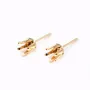 Crochet boucles d'oreilles dorée sur laiton 2.5x13mm x 2pcs