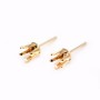 Hook earrings  by "flash" Gold on brass 2.5x13mm x 2pcs