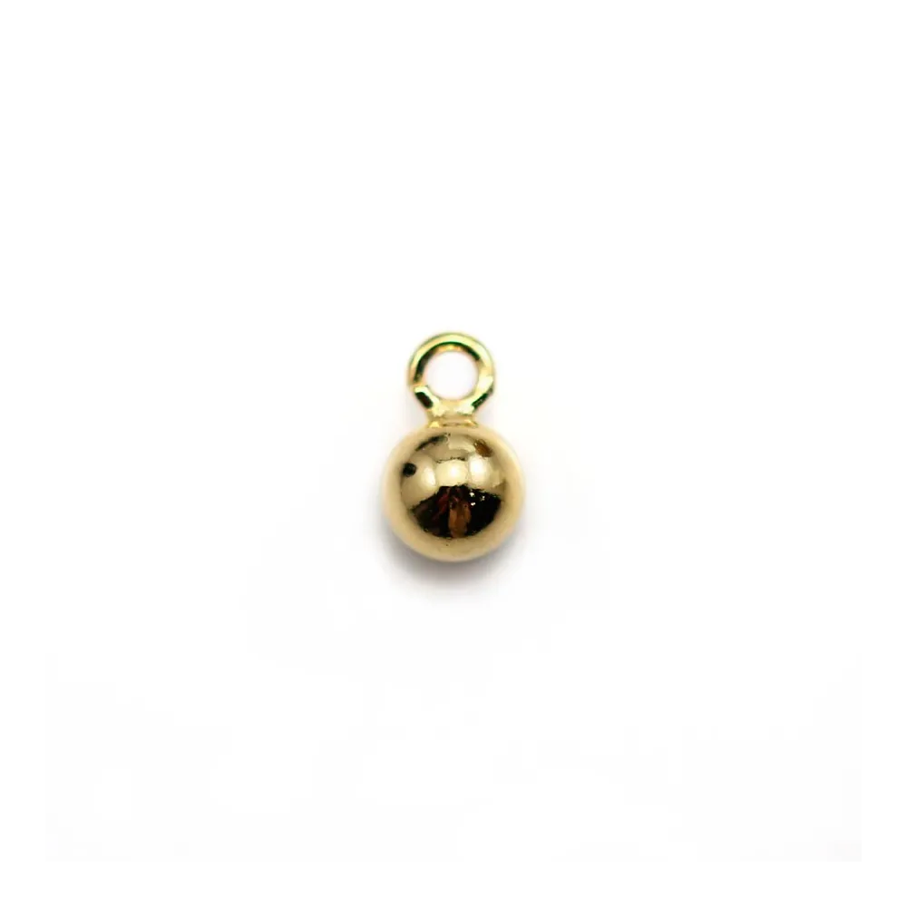 Breloque ronde 6mm, doré x 10pcs