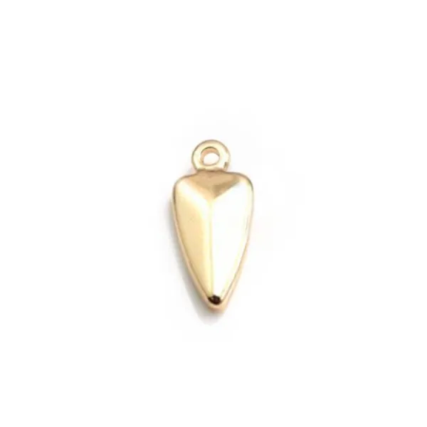 Breloque triangulaire par "flash" or sur laiton 4.5x10.5mm x 10pcs