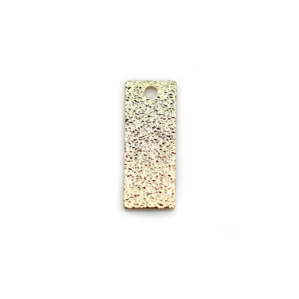 Breloque en rectangle "diamanté" plaquée par flash or sur laiton, 5x13mm x 8pcs