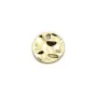 Breloque ronde plat martelé plaquée par flash or sur laiton, 10mm x 12pcs