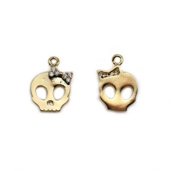 Charm in the shape of a tree 9.5x11.5mm, plated by "flash" gold on brass x 1pc