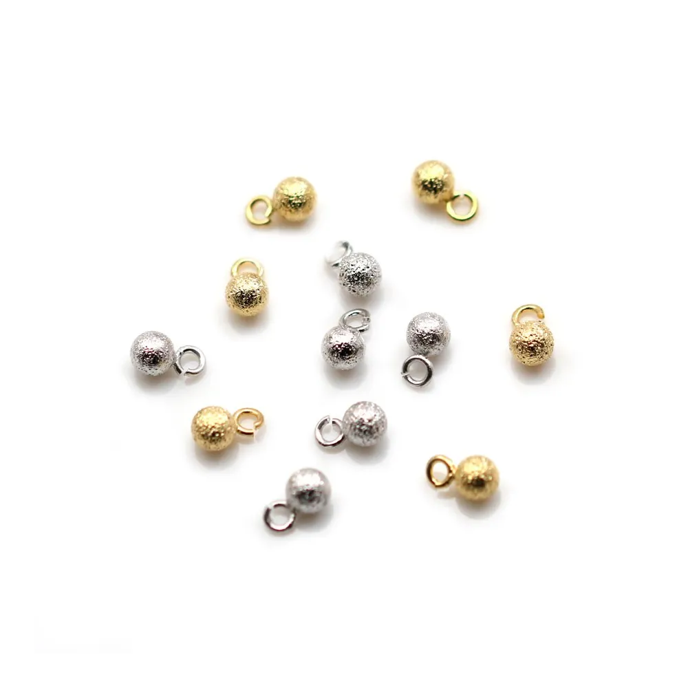 Breloque ronde brillant 4mm, plaqué par 