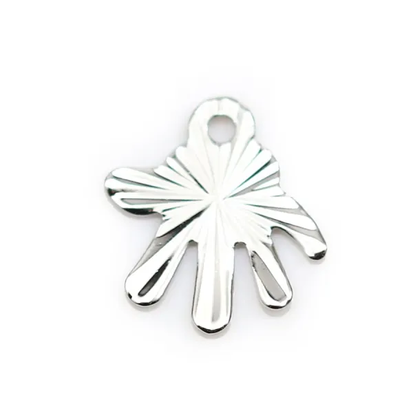 Snowflake pendant plated "flash" gold brass 5.8mm x 8pcs