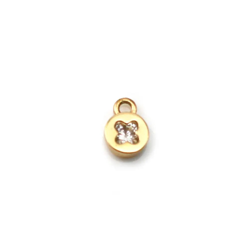 Charm in clower by "flash" Gold on brass  4mm x 1pc