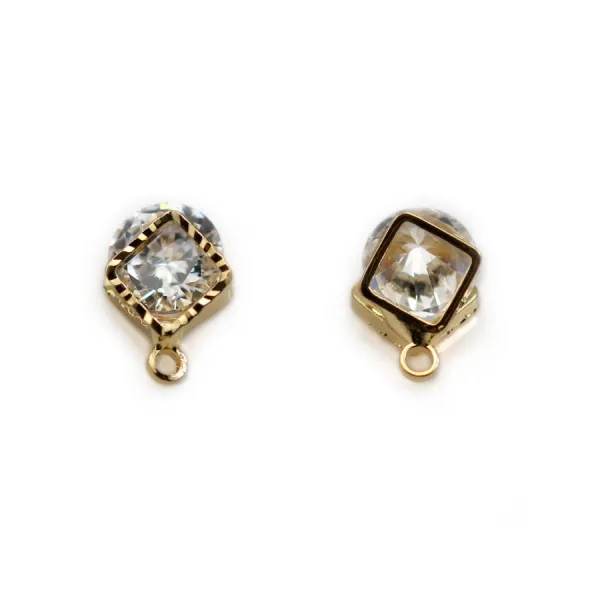 Charm in the shape of a tree 9.5x11.5mm, plated by "flash" gold on brass x 1pc