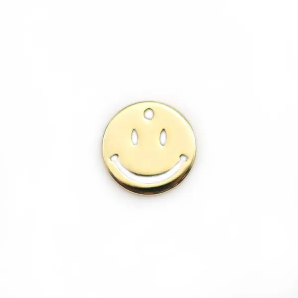 Breloque smillé, plaquée par "flash" or sur laiton 10mm  x 4pcs