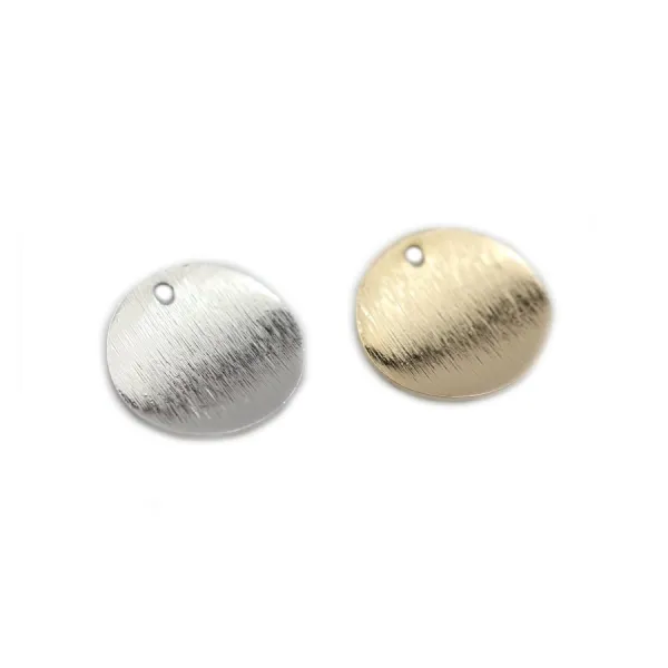 Breloque de forme ronde, doré sur laiton 15mm x 4pcs