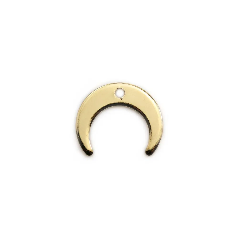 Breloque en forme de lune, doré sur laiton 9.5x11mm x 6pcs