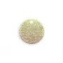 Breloque ronde pailleté, plaqué par "flash" or sur laiton 12mm x 6pcs