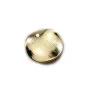 Breloque de forme ronde 12mm, plaqué par "flash" or sur laiton x 4pcs