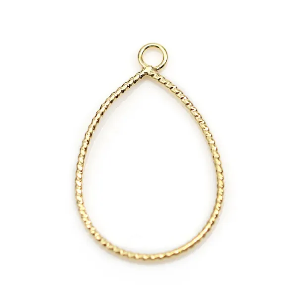 Pendentif oval plaqué par "flash" or sur laiton x 4pcs