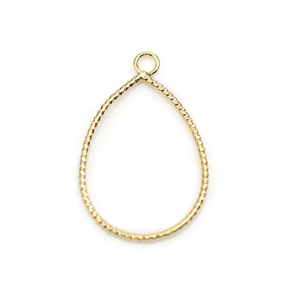 Pendentif oval plaqué par "flash" or sur laiton x 4pcs
