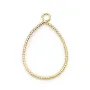 Pendentif oval plaqué par "flash" or sur laiton x 4pcs