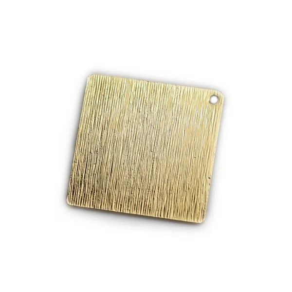 Breloque en forme de losange 1.0x25mm , plaqué par "flash" or sur laiton x 2pcs