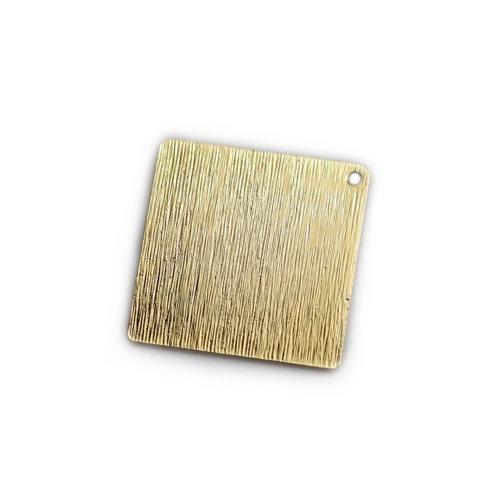 Breloque en forme de losange 1.0x25mm , plaqué par "flash" or sur laiton x 2pcs
