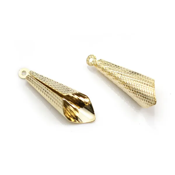 Snowflake pendant plated "flash" gold brass 5.8mm x 8pcs