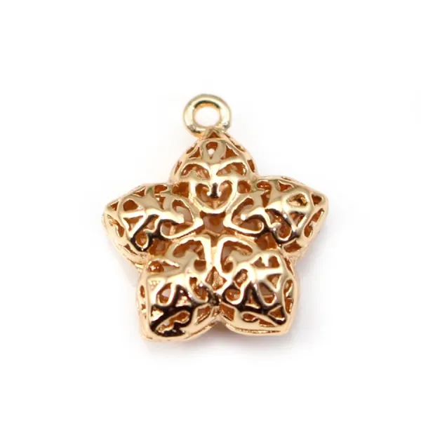  Star by "flash" Gold on brass 14x16mm x1pc