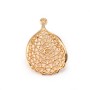 Pendentif Fantaisie Plaqué par "flash" or sur laiton 16x26mm x1pc