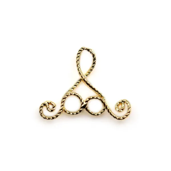 Breloque fantaisie 13x16mm , plaqué par "flash" or sur laiton x 4pcs